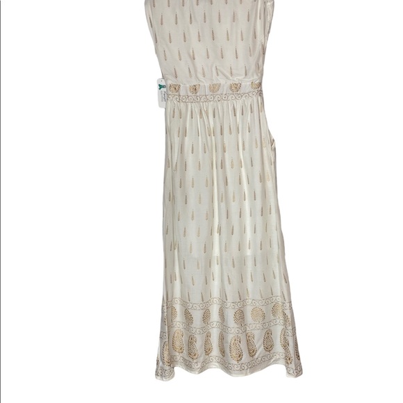 Brand New! Lapogee  Printed Cream and Gold Summer Dress with Pockets. Size SP - Picture 9 of 9